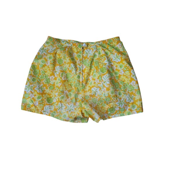 The Lilly Vintage 1960s Lilly Pulitzer Twee High-Rise Shorts Orange Floral Pool - Picture 4 of 8